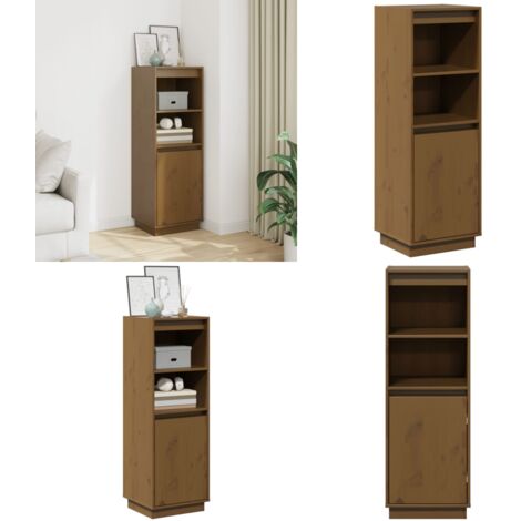Credenza Ambra 37x34x110 cm in Legno Massello di Pino - Credenza marrone - Credenza in pino