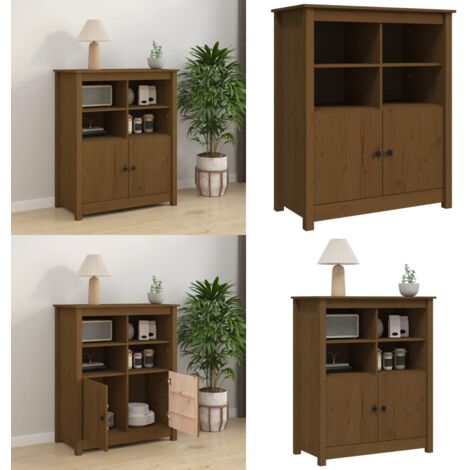 Credenza ambra 83x41,5x100 cm in Legno Massello di Pino - Credenza marrone - Credenza in pino