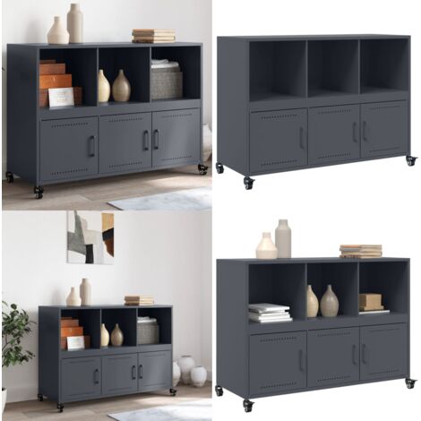 Credenza Antracite 100,5x39x72 cm in Acciaio - Credenza antracite - Credenza moderna
