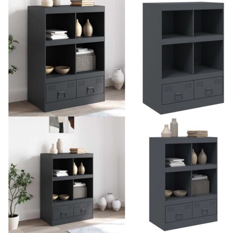 Credenza Antracite 67x39x95 cm in Acciaio - Credenza antracite - Credenza moderna