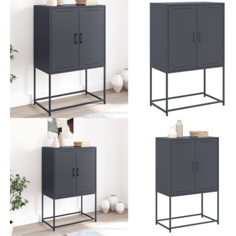 Credenza Antracite 68,5x38,5x107 cm in Acciaio - Credenza industriale - Credenza antracite