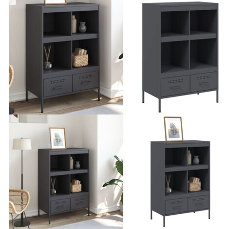 Credenza Antracite 68x39x101,5 cm Acciaio - Credenza industriale - Armadietto in acciaio