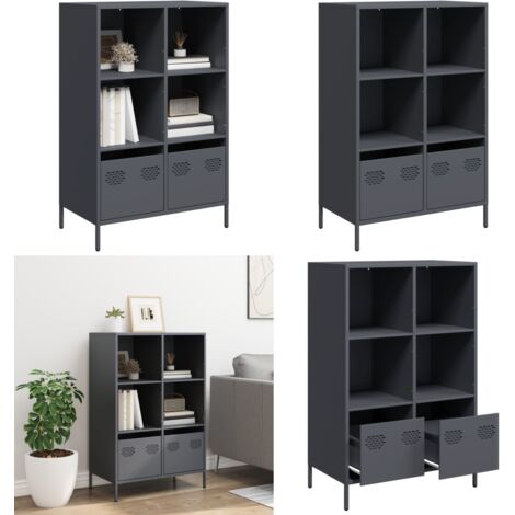 Credenza Antracite 68x39x103,5 cm Acciaio - Credenza antracite - Credenza con cassetto