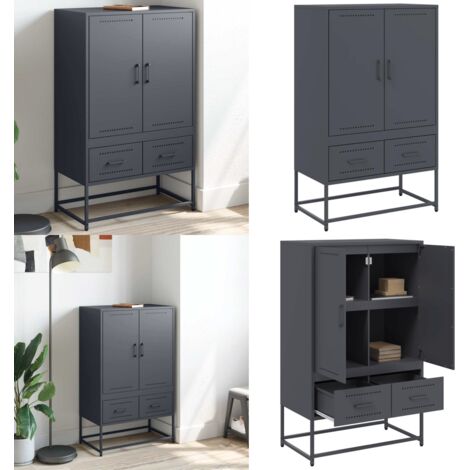 Credenza Antracite 68x39x111,5 cm Acciaio - Credenza antracite - Credenza moderna