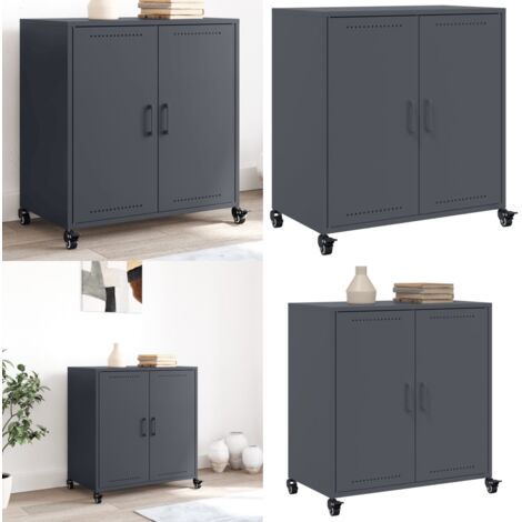 Credenza Antracite 68x39x72 cm in Acciaio - Credenza antracite - Credenza moderna