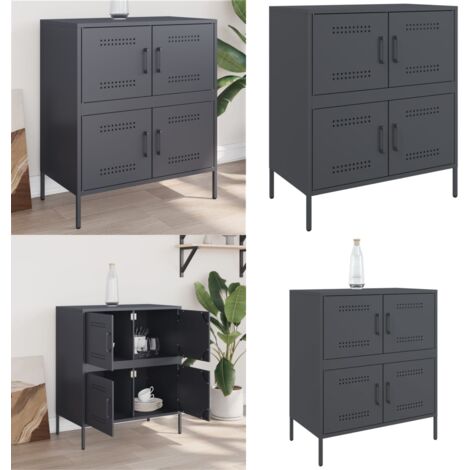 Credenza Antracite 68x39x79 cm in Acciaio - Credenza industriale - Credenza antracite