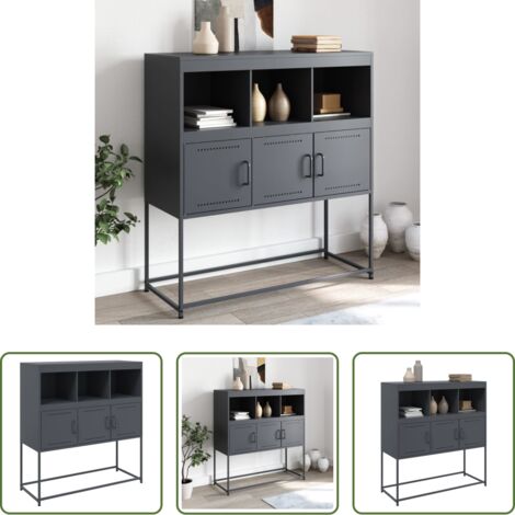 Credenza antracite -  Credenza Antracite 100,5x39x107 cm in Acciaio