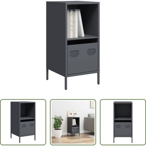 Credenza antracite -  Credenza Antracite 35x39x73,5 cm in Acciaio Laminato a Freddo