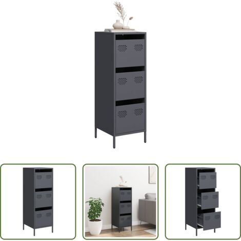 Credenza antracite -  Credenza Antracite 39x35x103,5 cm Acciaio