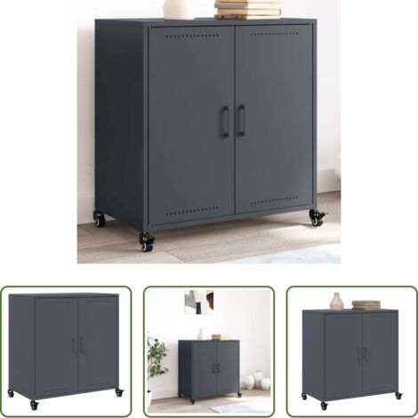 Credenza antracite -  Credenza Antracite 68x39x72 cm in Acciaio