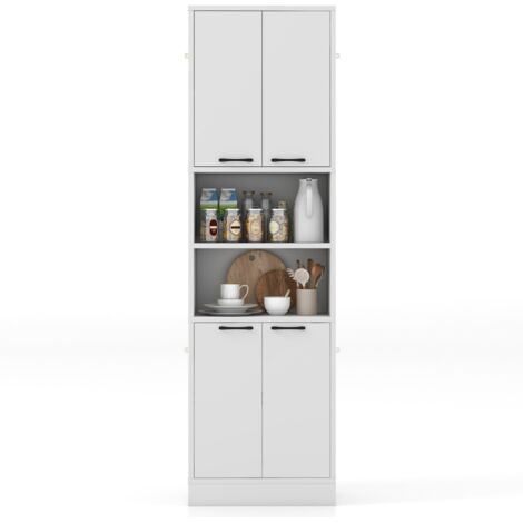 Credenza  Armadio dispensa cucina porte ripiani cerniere sicurezza dispositivi anti caduta alto 190cm Bianco