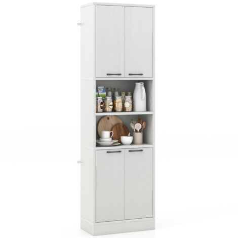 Credenza  Armadio dispensa cucina porte ripiani cerniere sicurezza dispositivi anti caduta alto 190cm Quercia Bianca