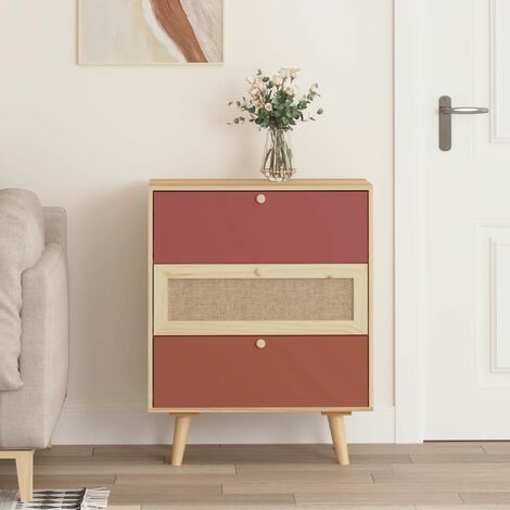 Credenza bassa con Cassetti,Armadietto,Mobile da cucina 60x30x75 cm in legno Multistrato -BY10756 - Marrone