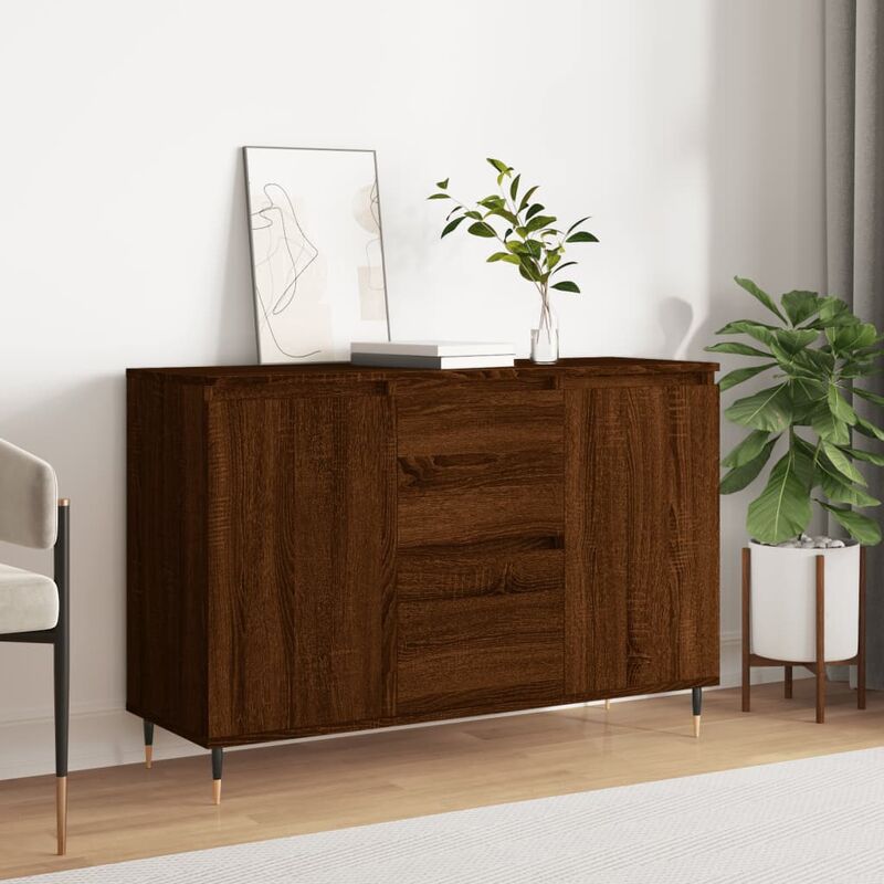 Credenza bassa,Armadietto Buffet Vintage Rovere Marrone 104x35x70 cm in Legno Multistrato -DT68215