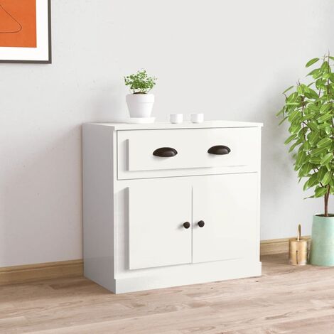 Credenza bassa,Armadietto,Mobile da Cucina Bianco Lucido 70x35