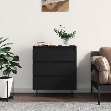 Credenza bassa,Armadietto,Mobile da Cucina Nero 60x35x70 cm in Legno Multistrato  -BY14532