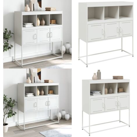 Credenza Bianca 100,5x39x107 cm in Acciaio - Credenza moderna - Credenza bianca
