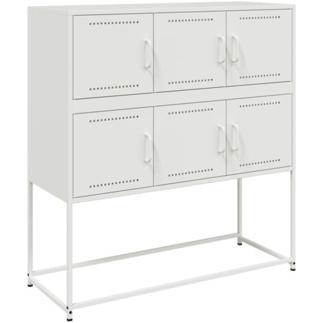 Credenza Bianca 100,5x39x107 cm in Acciaio vidaXL 731729