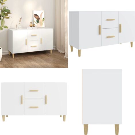 Credenza Bianca 100x36x60 cm in Legno Multistrato - Credenza bianca - Credenza da interno