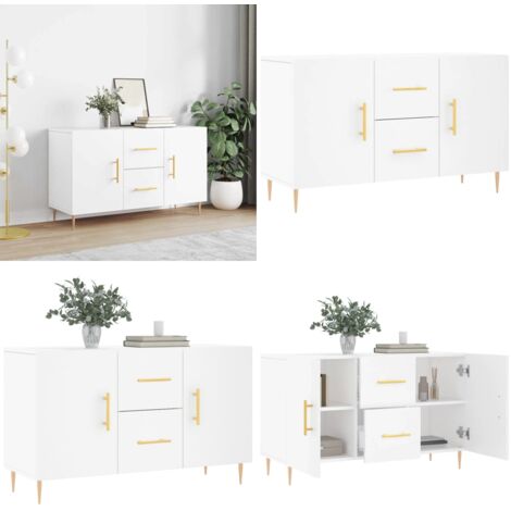 Credenza Bianca 100x36x60 cm in Legno Multistrato - Credenza moderna - Credenza in legno multistrato