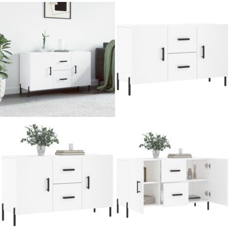 Credenza Bianca 100x36x60 cm in Legno Multistrato - Credenza moderna - Credenza in legno multistrato