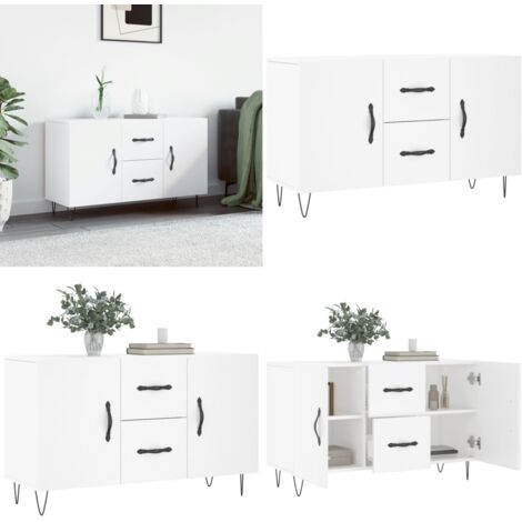 Credenza Bianca 100x36x60 cm in Legno Multistrato - Credenza moderna - Credenza in legno multistrato