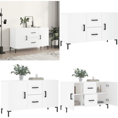 Credenza Bianca 100x36x60 cm in Legno Multistrato - Credenza moderna - Credenza in legno multistrato