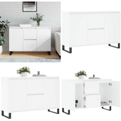 Credenza Bianca 101,5x35x70 cm in Legno Multistrato - Credenza bianca - Credenza in legno multistrato