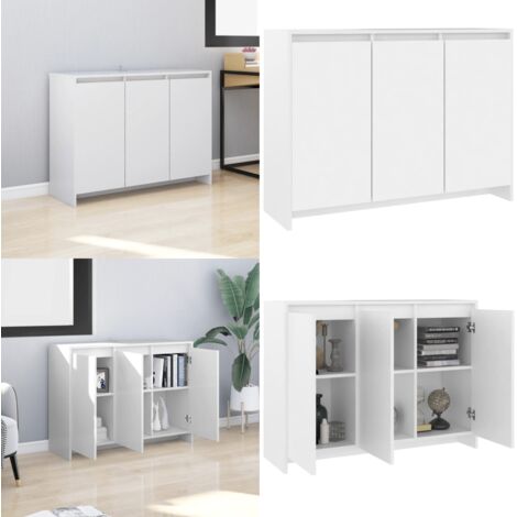 Credenza Bianca 102x33x75 cm in Truciolato - Credenza bianca - Credenza decorativa