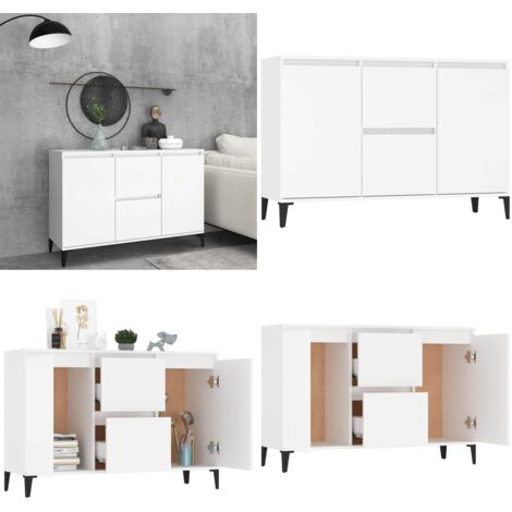 Credenza Bianca 102x35x70 cm in Legno Multistrato - Credenza industriale - Credenza bianca