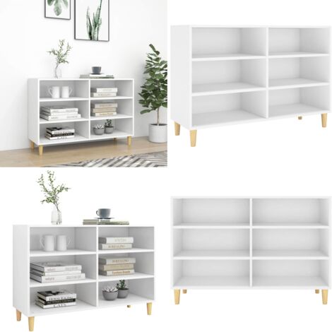 Credenza Bianca 103,5x35x70 cm in Legno Multistrato - Credenza scandinavo - Credenza con ripiani