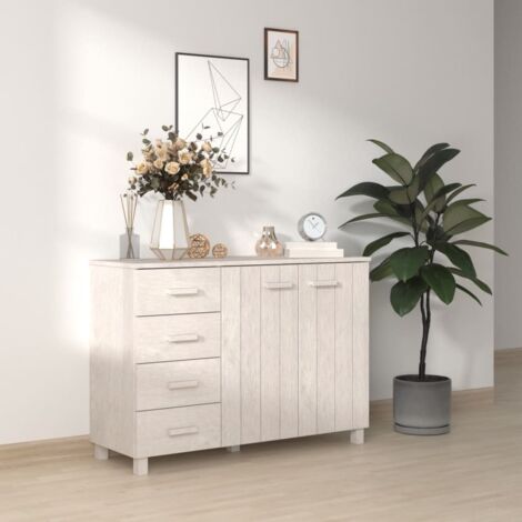 vidaXL Credenza ALTA Bianca 77x35x188 cm in Legno Massello di Pino