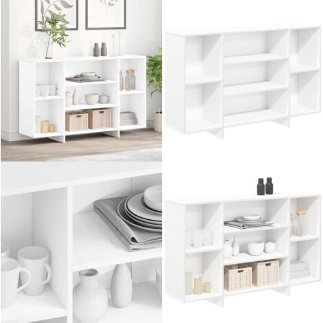 Credenza Bianca 120x30x75 cm in Legno Multistrato - Credenza bianca - Credenza con ripiani