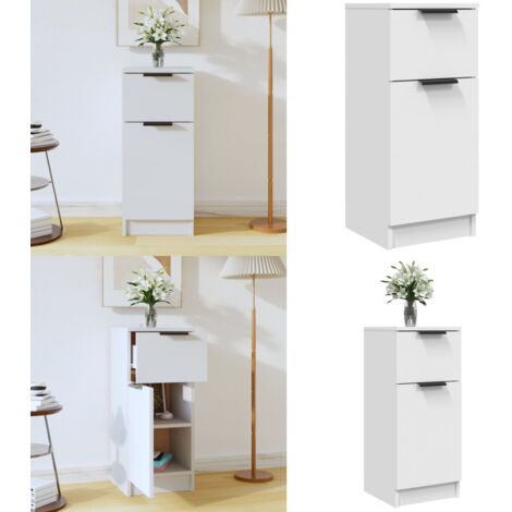 Credenza Bianca 30x30x70 cm in Legno Multistrato - Credenza bianca - Credenza multistrato