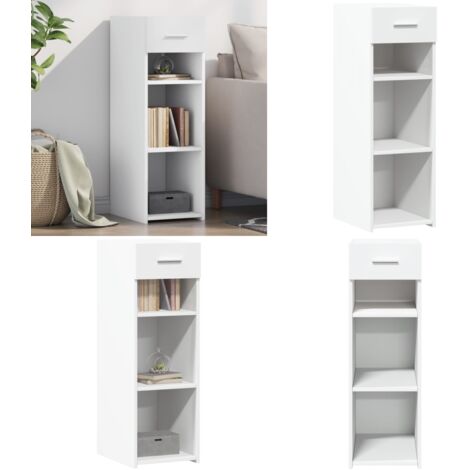 Credenza Bianca 30x42,5x93 cm in Legno Multistrato - Credenza bianca - Credenza moderna