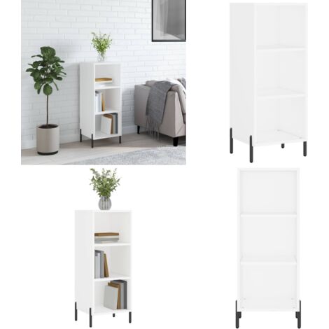Credenza Bianca 34,5x32,5x90 cm in Legno Multistrato - Credenza bianca - Credenza moderna
