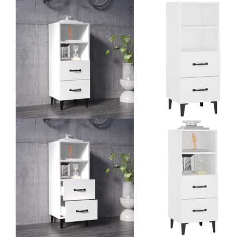 Credenza Bianca 34,5x34x90 cm in Legno Multistrato - Credenza bianca - Credenza con cassetti