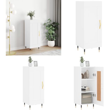 Credenza Bianca 34,5x34x90 cm in Legno Multistrato - Credenza moderna - Credenza in legno multistrato