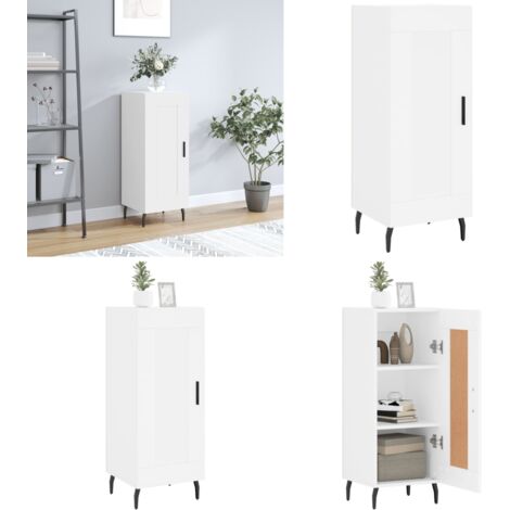 Credenza Bianca 34,5x34x90 cm in Legno Multistrato - Credenza moderna - Credenza in legno multistrato