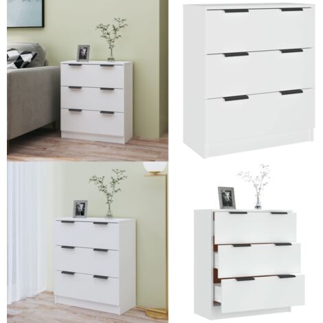 Credenza Bianca 60x30x70 cm in Legno Multistrato - Credenza bianca - Credenza con cassetti