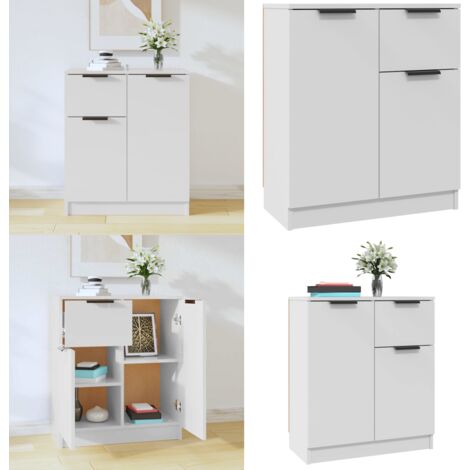 Credenza Bianca 60x30x70 cm in Legno Multistrato - Credenza bianca - Credenza moderna