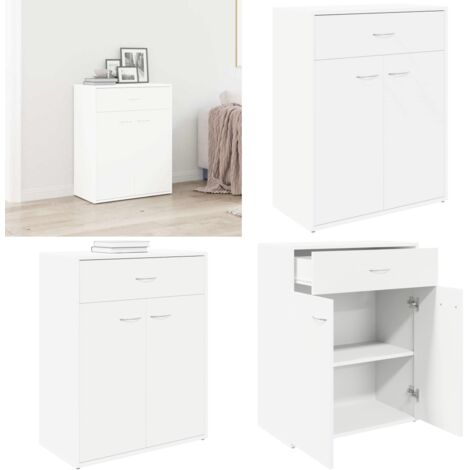 Credenza Bianca 60x30x75 cm in Legno Multistrato - Credenza bianca - Credenza con ante