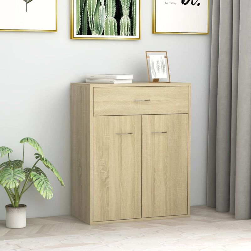 Credenza, Madia per salotto Rovere Sonoma 60x30x75 cm in Truciolato Vidaxl