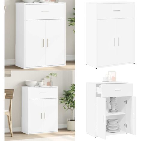 Credenza Bianca 60x30x84 cm in Legno Multistrato - Credenza bianca - Credenza moderna