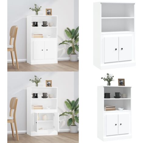 Credenza Bianca 60x35,5x103,5 cm in Legno Multistrato - Credenza bianca - Credenza moderna