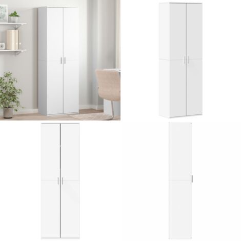 Credenza Bianca 60x35x180 cm in Legno Multistrato - Credenza moderna - Credenza bianca