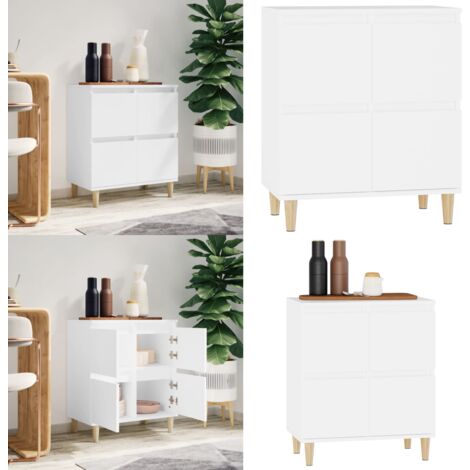 Credenza Bianca 60x35x70 cm in Legno Multistrato - Credenza bianca - Credenza moderna