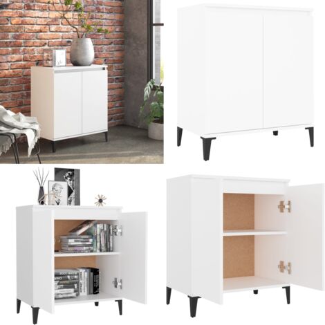 Credenza Bianca 60x35x70 cm in Legno Multistrato - Credenza industriale - Credenza con ante