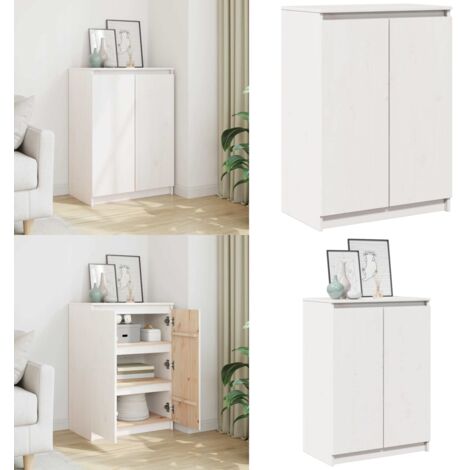 Credenza Bianca 60x36x84 cm in Legno Massello di Pino - Credenza in pino - Credenza bianca