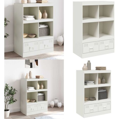 Credenza Bianca 67x39x95 cm in Acciaio - Credenza moderna - Credenza bianca